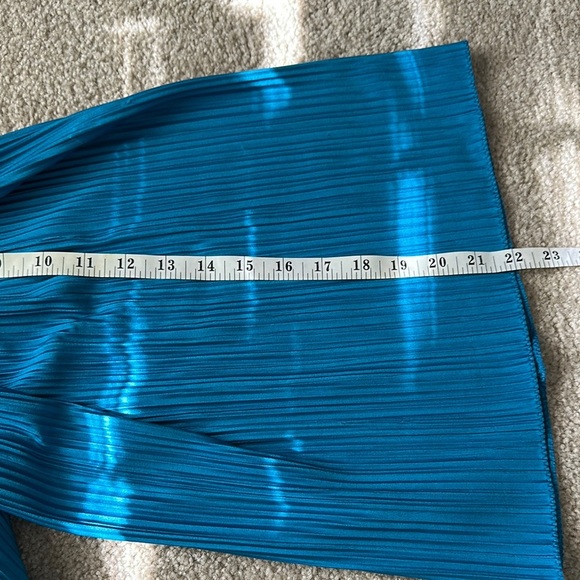 KEYLOUN Blue Pleated Vintage 1970s Maxi House Dress One Size Fits All Retro - Picture 8 of 8